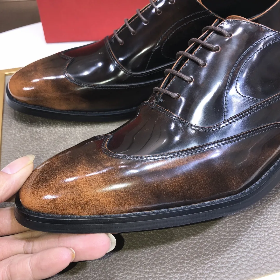 Men's shoes 💰540💰[Ferragamo/Ferragamo] (high-end Niuli) New 🍀 Ferragamo* - top version Ferragamo's classic formal leather shoes! Made of imported original cowhide, the inner top layer is comfortable cowhide lining! Original wear-resistant rubber outsole! High quality products! Code number 38-44!